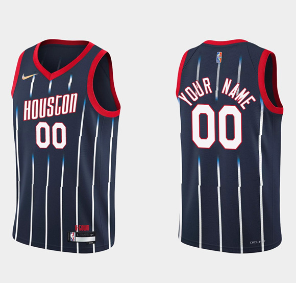 Men's Navy Houston Rockets Active Player Custom 2021/22 City Edition 75th Anniversary Stitched Basketball Jersey